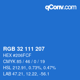 Color code: RGB 32 111 207 | qconv.com