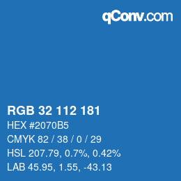 Color code: RGB 32 112 181 | qconv.com