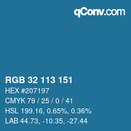 Color code: RGB 32 113 151 | qconv.com