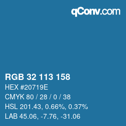 Color code: RGB 32 113 158 | qconv.com