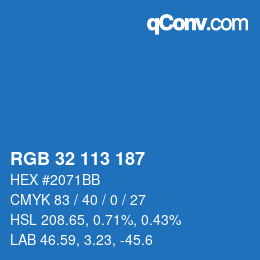 Color code: RGB 32 113 187 | qconv.com