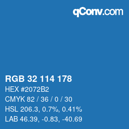 Color code: RGB 32 114 178 | qconv.com