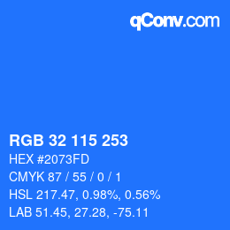Color code: RGB 32 115 253 | qconv.com