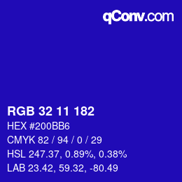 Color code: RGB 32 11 182 | qconv.com