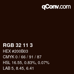 カラーコード: RGB 32 11 3 | qconv.com