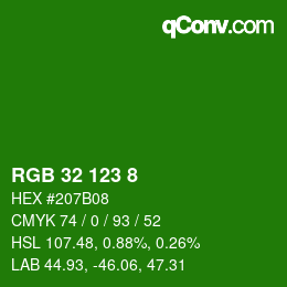 Farbcode: RGB 32 123 8 | qconv.com