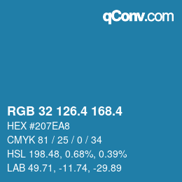 カラーコード: RGB 32 126.4 168.4 | qconv.com
