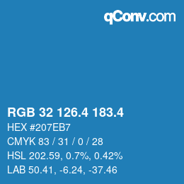 カラーコード: RGB 32 126.4 183.4 | qconv.com