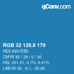 カラーコード: RGB 32 126.8 179 | qconv.com