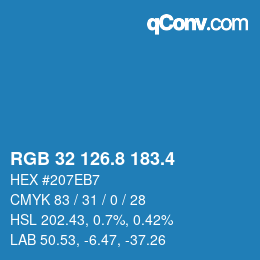 カラーコード: RGB 32 126.8 183.4 | qconv.com