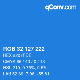 Color code: RGB 32 127 222 | qconv.com