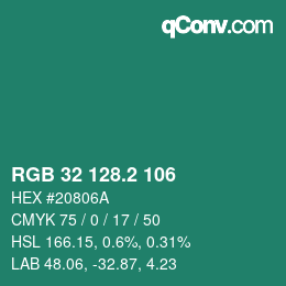 カラーコード: RGB 32 128.2 106 | qconv.com