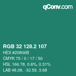 カラーコード: RGB 32 128.2 107 | qconv.com