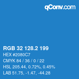 カラーコード: RGB 32 128.2 199 | qconv.com