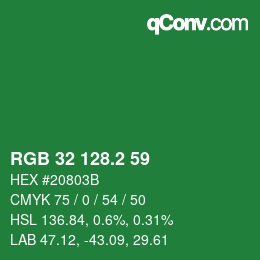 カラーコード: RGB 32 128.2 59 | qconv.com