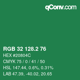 カラーコード: RGB 32 128.2 76 | qconv.com