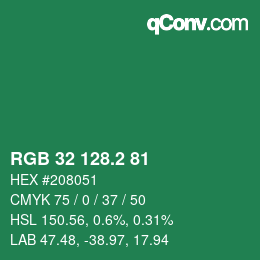 カラーコード: RGB 32 128.2 81 | qconv.com