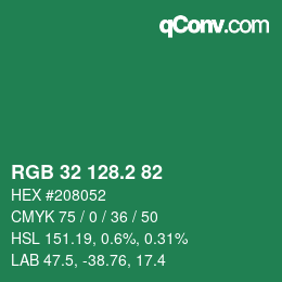 カラーコード: RGB 32 128.2 82 | qconv.com
