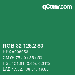 カラーコード: RGB 32 128.2 83 | qconv.com