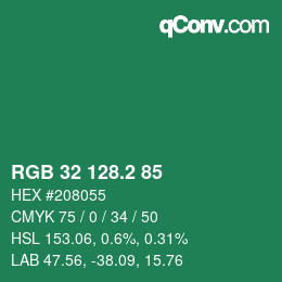 カラーコード: RGB 32 128.2 85 | qconv.com