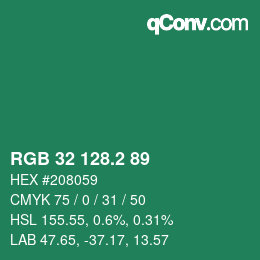 カラーコード: RGB 32 128.2 89 | qconv.com