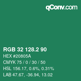 カラーコード: RGB 32 128.2 90 | qconv.com