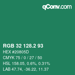 カラーコード: RGB 32 128.2 93 | qconv.com