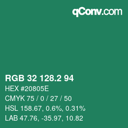 カラーコード: RGB 32 128.2 94 | qconv.com