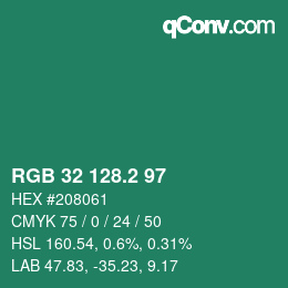 カラーコード: RGB 32 128.2 97 | qconv.com
