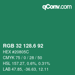 カラーコード: RGB 32 128.6 92 | qconv.com