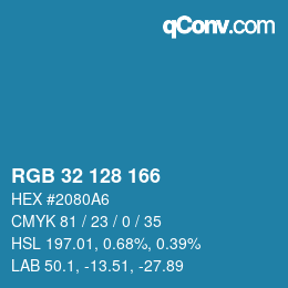 Color code: RGB 32 128 166 | qconv.com