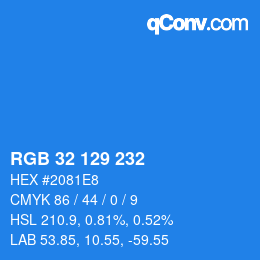 Color code: RGB 32 129 232 | qconv.com