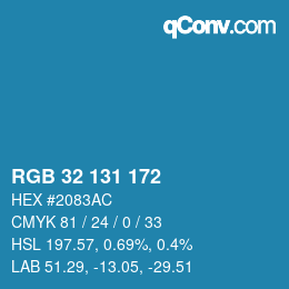 Color code: RGB 32 131 172 | qconv.com