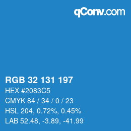 Color code: RGB 32 131 197 | qconv.com