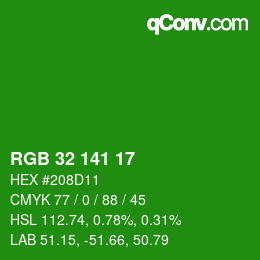 Color code: RGB 32 141 17 | qconv.com
