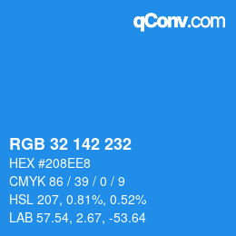 Color code: RGB 32 142 232 | qconv.com