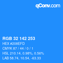 Color code: RGB 32 142 253 | qconv.com