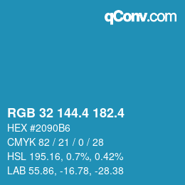 カラーコード: RGB 32 144.4 182.4 | qconv.com