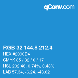 カラーコード: RGB 32 144.8 212.4 | qconv.com