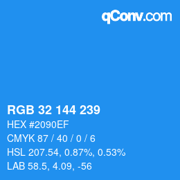 Color code: RGB 32 144 239 | qconv.com