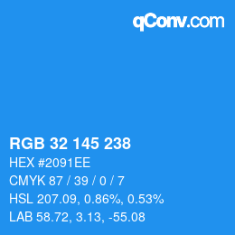 Color code: RGB 32 145 238 | qconv.com