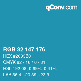 Color code: RGB 32 147 176 | qconv.com