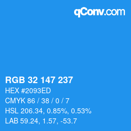 Color code: RGB 32 147 237 | qconv.com