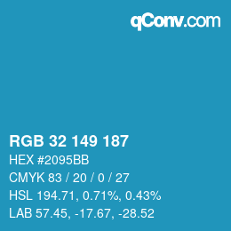 Color code: RGB 32 149 187 | qconv.com