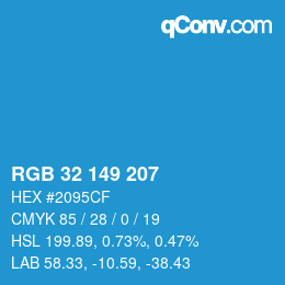 Color code: RGB 32 149 207 | qconv.com