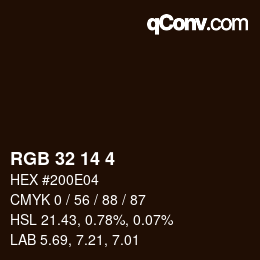 颜色代码: RGB 32 14 4 | qconv.com