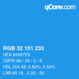 Color code: RGB 32 151 233 | qconv.com