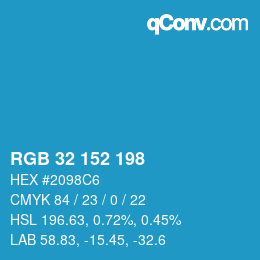 Color code: RGB 32 152 198 | qconv.com