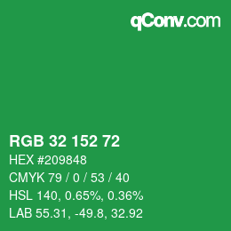 Color code: RGB 32 152 72 | qconv.com