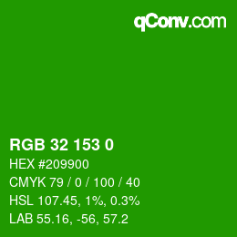 Color code: RGB 32 153 0 | qconv.com